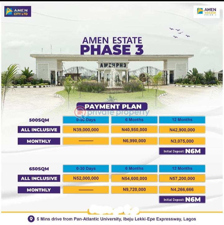 Residential Land For Sale Amen Estate Phase 3 Opposite Thr Newly Approved Lekki Int'l Airport Along Lekki Epe Expressway Aiyetoro Scheme Eleko Ibeju-Lekki Lagos - 13
