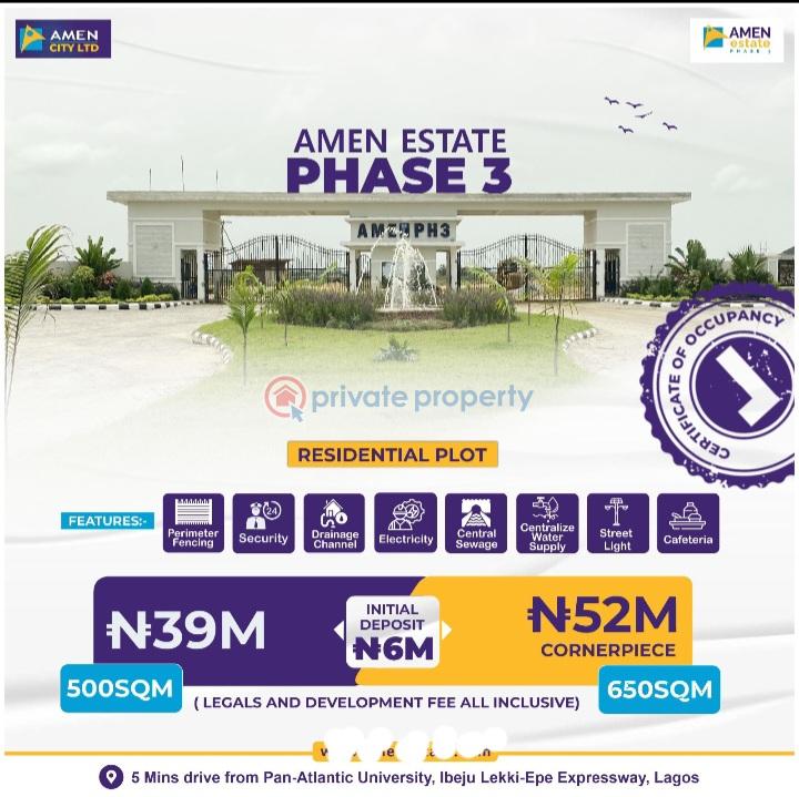 Residential Land For Sale Amen Estate Phase 3 Opposite Thr Newly Approved Lekki Int'l Airport Along Lekki Epe Expressway Aiyetoro Scheme Eleko Ibeju-Lekki Lagos - 14