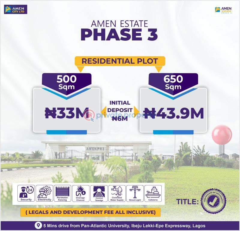 Residential Land For Sale Amen Estate Phase 3 Aiyetoro Scheme By Lekki Int'l Airport Lekki Epe Expressway Ibeju Lekki Lagos Eleko Ibeju-Lekki Lagos - 1