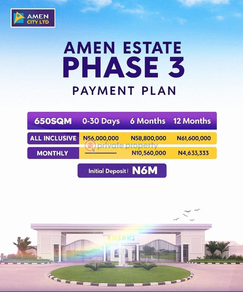 Residential Land For Sale Amen Estate Phase 3 Opposite Lekki Int'l Airport Aiyetoro Scheme Along Lekki Epe Expressway Eleko Ibeju-Lekki Lagos - 2