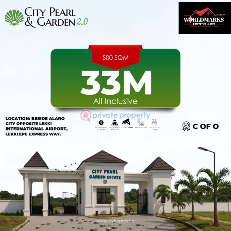 Residential Land For Sale City Pearl &; Garden Estate 2.0 Beside Alaro City Along Lekki Epe Expressway Eleko Ibeju-Lekki Lagos - 1