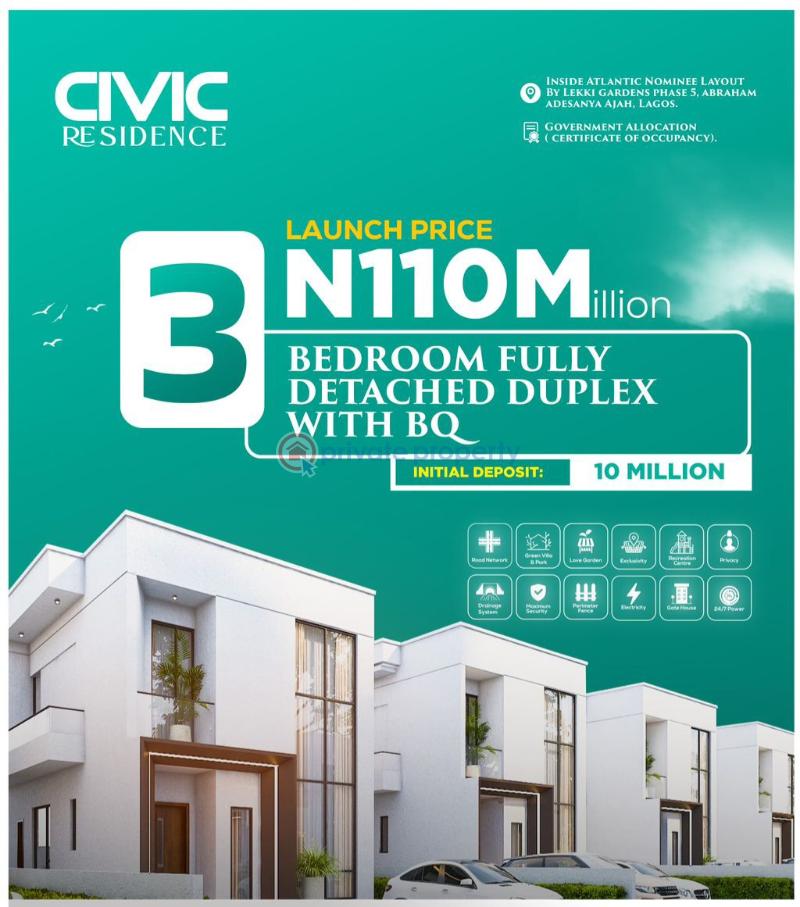 Residential Land For Sale Civic Residence Estate Atlantic Nominee Layout By Lekki Gardens Phase 5 Abraham Adesanya Abraham Adesanya Ajah Lagos - 15