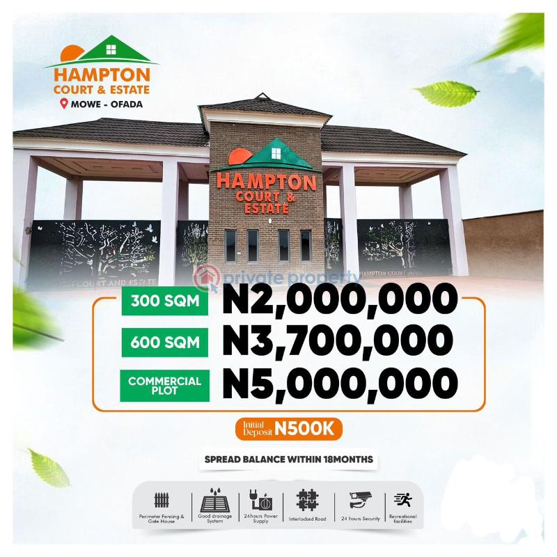 Residential Land For Sale Hampton Court Estate Mowe Ofada Ogun State Ofada Ogun area  - 0