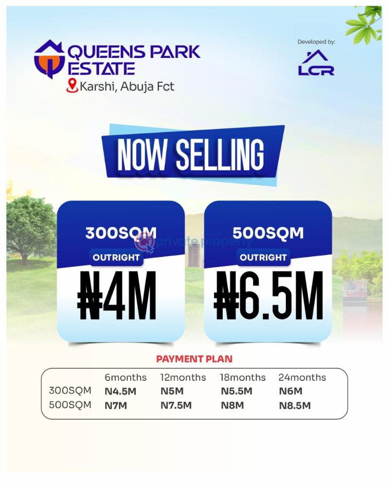 Land with cofo for sale in queen's park estate karshi abbey - 1 Residential Land For Sale Queen's Park Estate Few Mins Drive From From Apo Karshi Abuja Apo Abuja Phase 2  - 1