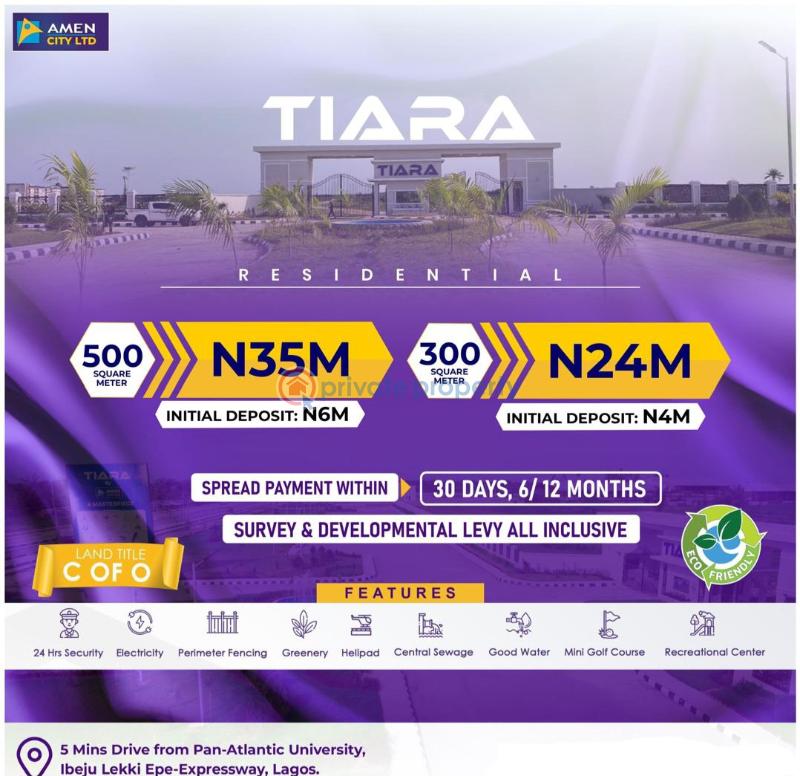 Residential Land For Sale Tiara Estate By Amen Estate Opp Lekki Int'l Airport Yeguda Zone Along Lekki Epe Expressway Ibeju Lekki Lagos Eleko Ibeju-Lekki Lagos - 1