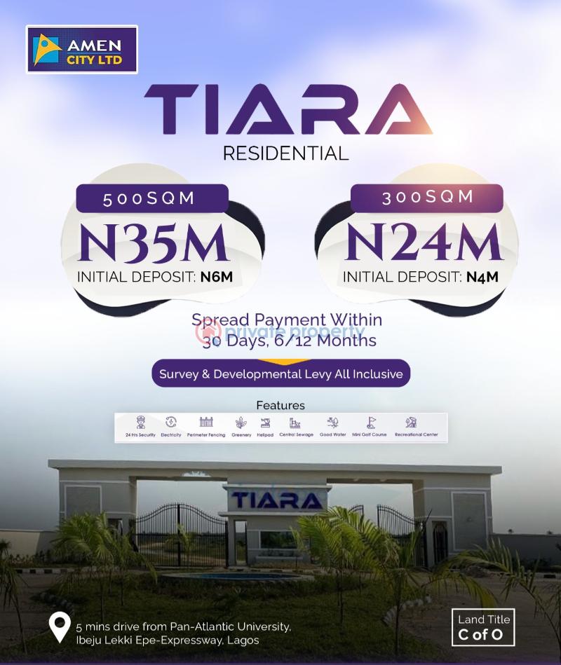 Residential Land For Sale Tiara Estate By Amen Estate Opposite The Approbed Lekki International Airport Along Lekki Epe Expressway Eleko Ibeju-Lekki Lagos - 1