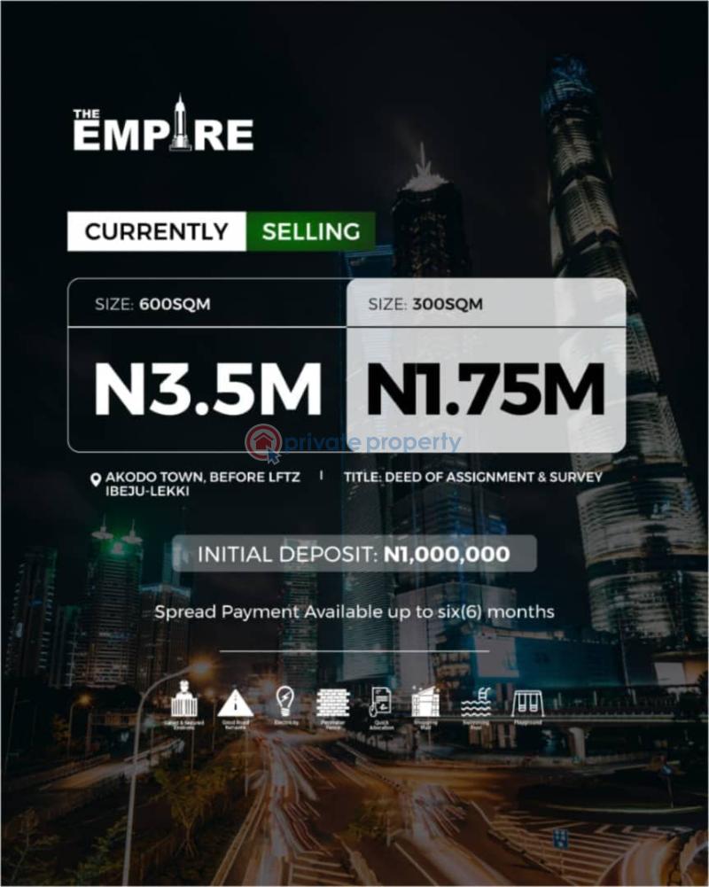 Residential Land For Sale The Empire Estate Akodo Town Before Lftz Ibeju-Lekki Lagos
