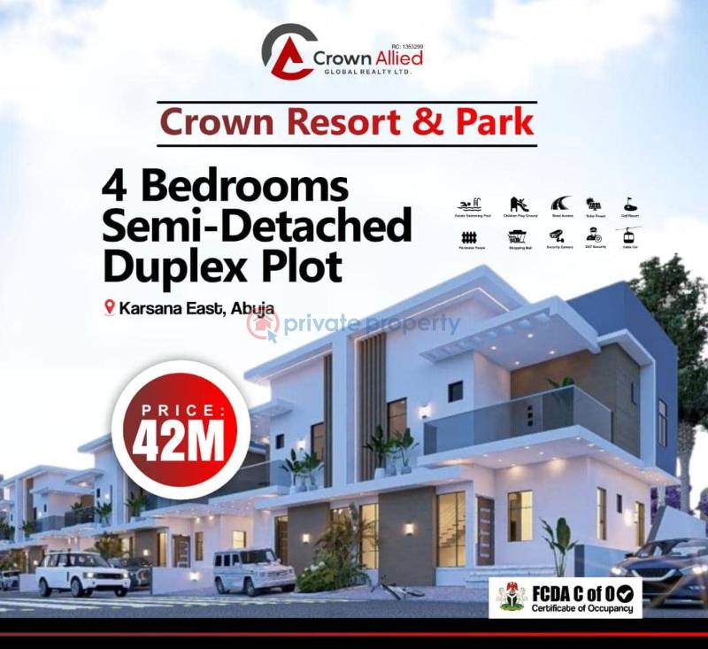 Residential Land For Sale Crown Smart City Phase3, Deposit 50% To Buy Now. Karsana Abuja Phase 3  - 27