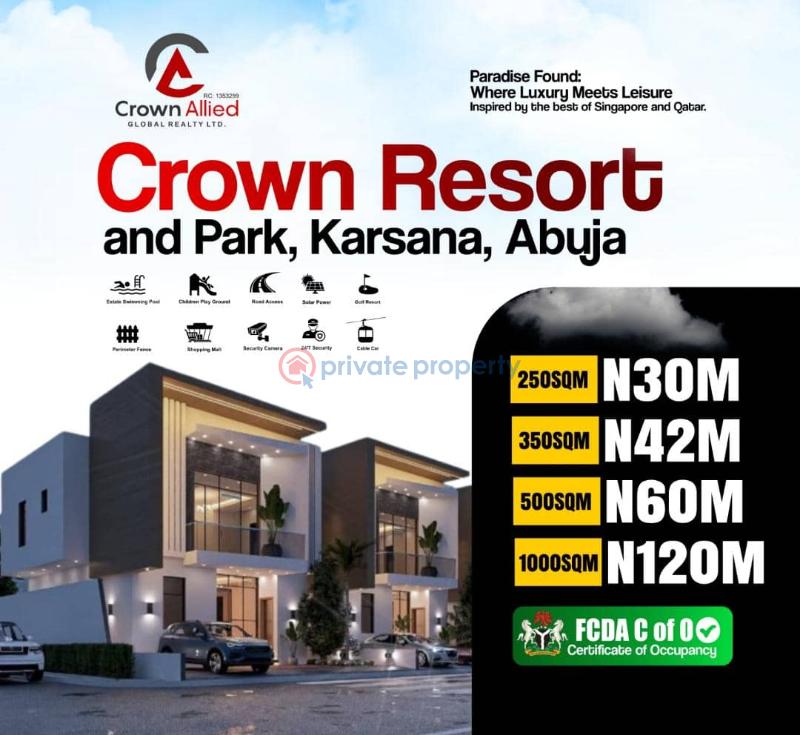 Residential Land For Sale Crown Smart City Phase3, Deposit 50% To Buy Now. Karsana Abuja Phase 3  - 23