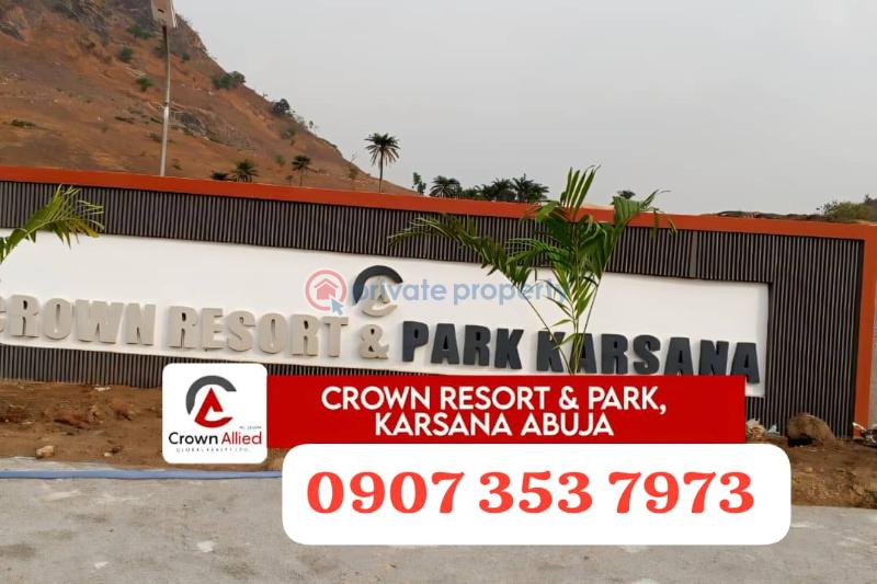 Residential Land For Sale Crown Smart City Phase3, Deposit 50% To Buy Now. Karsana Abuja Phase 3  - 25