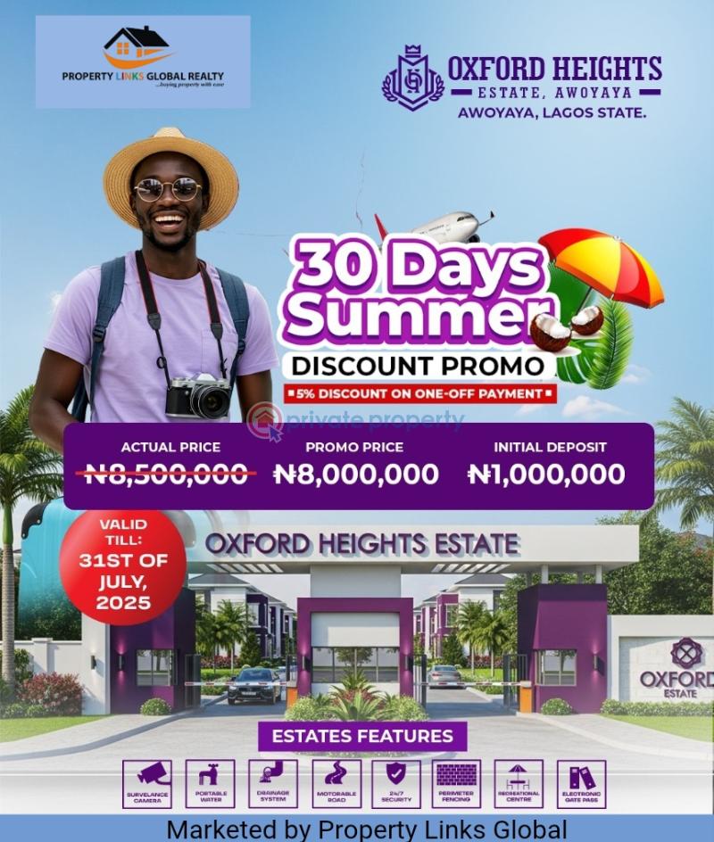 Residential Land For Sale Oxford Heights,this Prime Real Estate Is Strategically Positioned Near Lagos/calaba Coastal Road In Iwerekun Town Awoyaya Ibeju-Lekki Lagos - 1