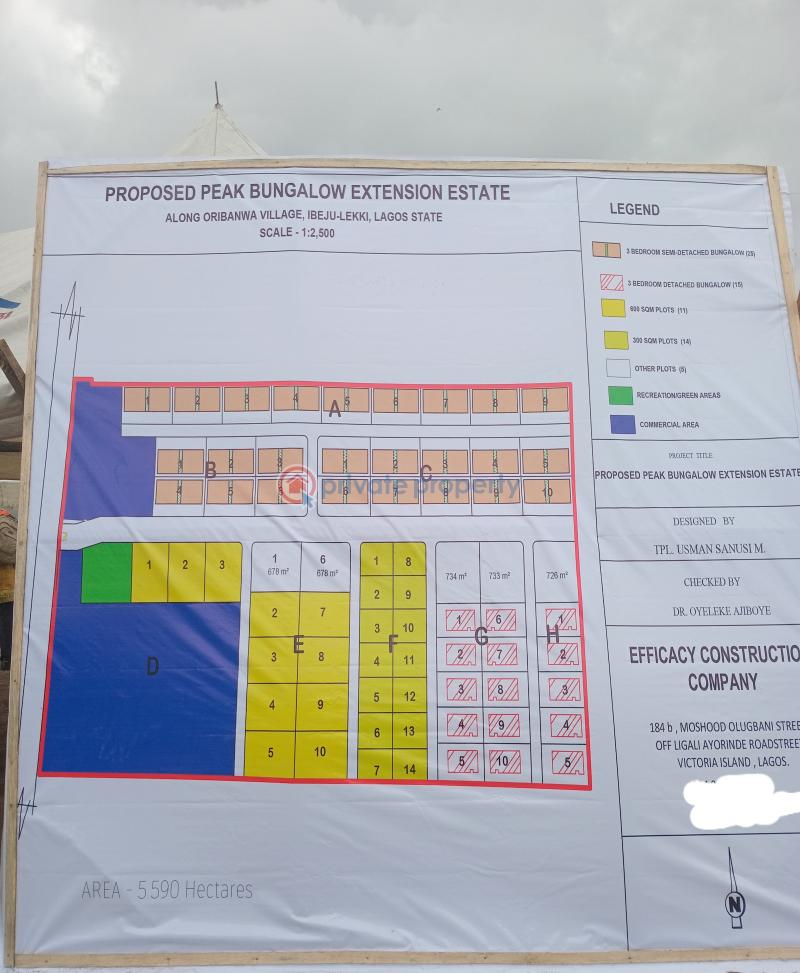 Mixed use Land For Sale Peak Bungalow Phase 1 Extension Estate Oribanwa Awoyaya Oribanwa Ibeju-Lekki Lagos - 1