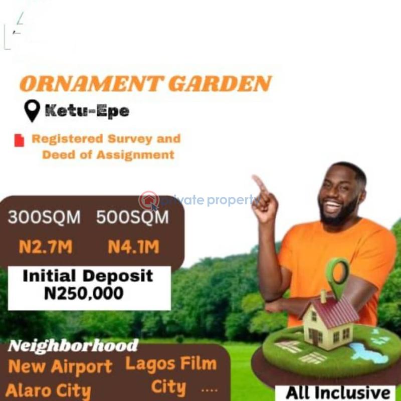 Land For Sale Ornament Garden Estate Ketu Epe Lagos
