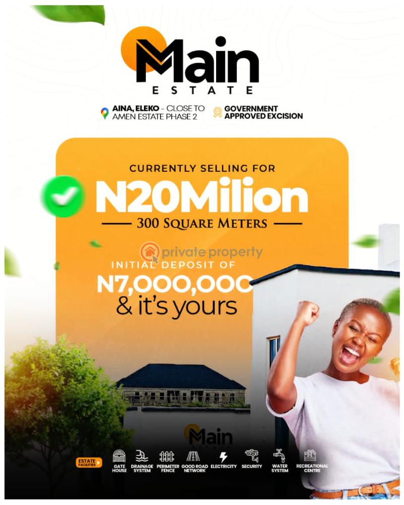 Residential Land For Sale Main Estate Located At Eluju Community, Behind Amen Estate, Before Eleko Bus Stop Eleko Ibeju-Lekki Lagos
