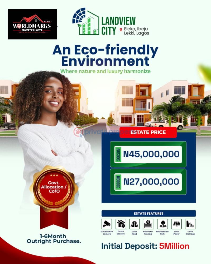 Residential Land For Sale Landview City Estate Beside Amen Phase 2 Estate Eleko Beach Road Eleko Ibeju-Lekki Lagos - 1
