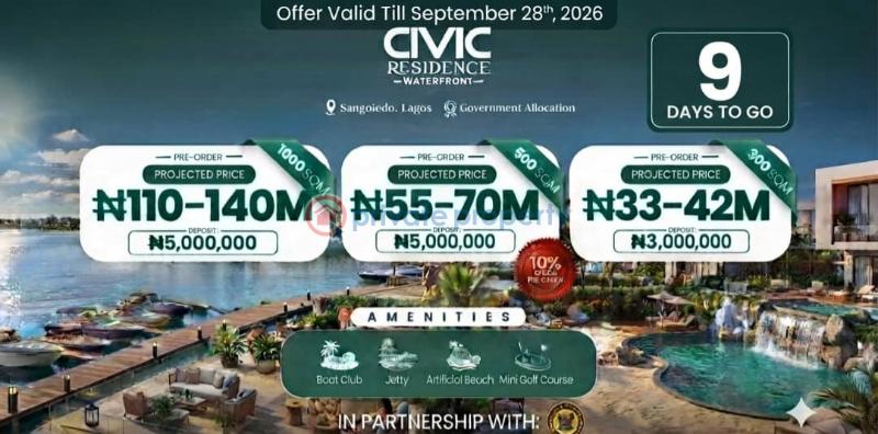 Mixed use Land For Sale Civic Residence Waterfront Estate Sangotedo Ajah Lagos - 13