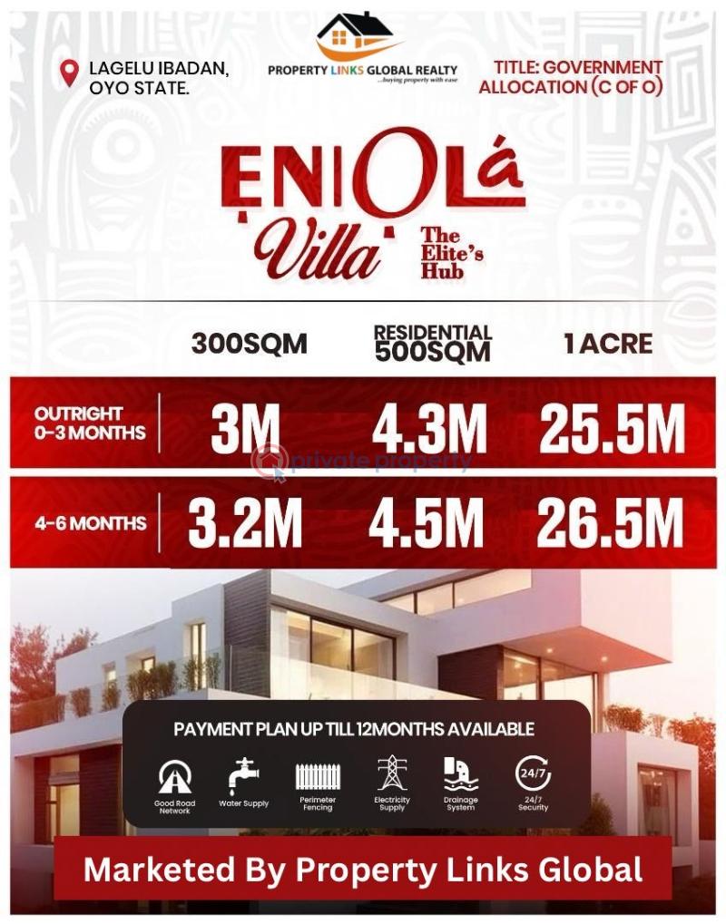 Residential Land For Sale Eni Ola Villa Estate Located At Lagelu Selling Fast Ibadan Oyo