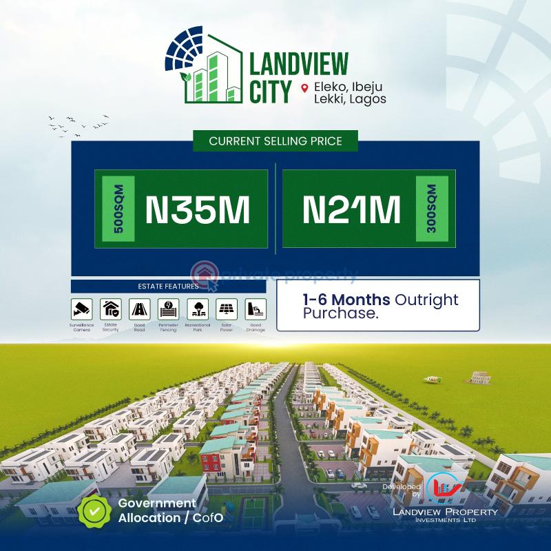 Residential Land For Sale Landview City Estate Opposite Amen Estate Phase 1 Eleko Beach Road Eleko Ibeju-Lekki Lagos - 0