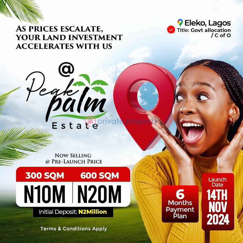 Residential Land For Sale Peak Palm Estate Eleko Ibeju Lekki Lagos Eleko Ibeju-Lekki Lagos - 0