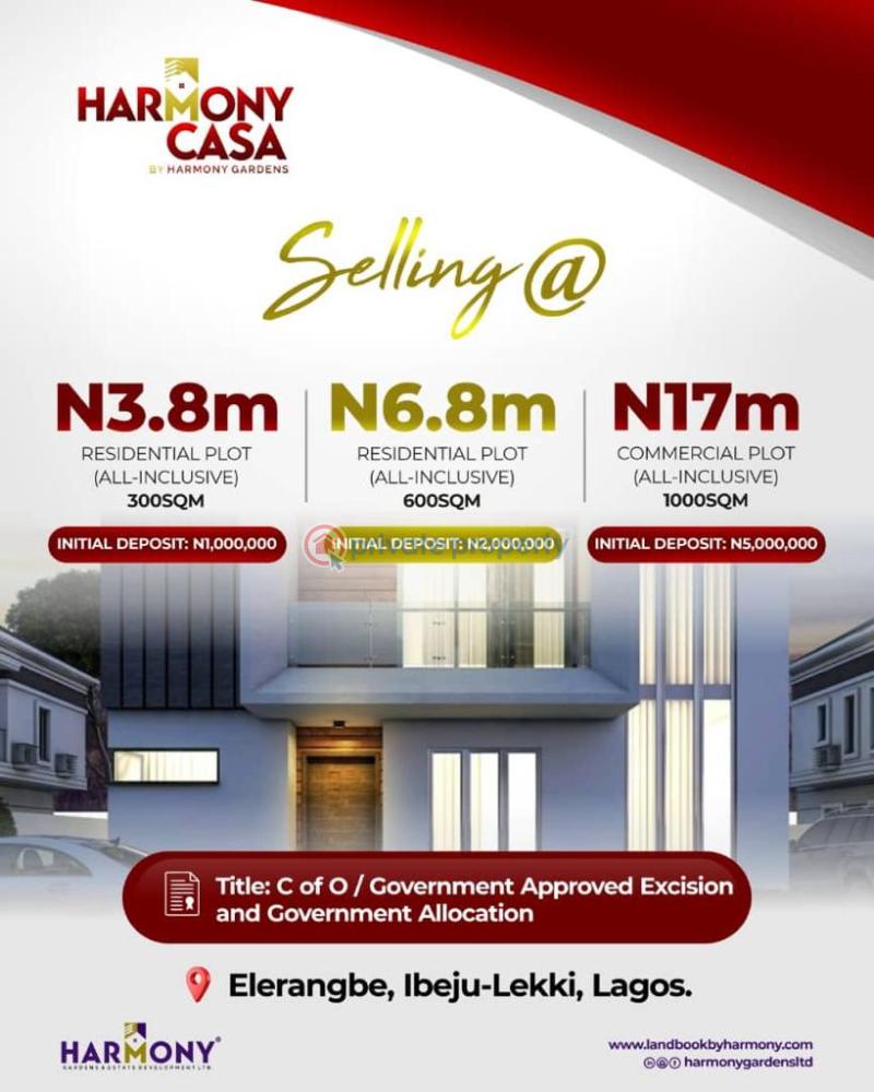 Mixed use Land For Sale Harmony Casa Estate Along Elerangbe Road Eleran Igbe Ibeju-Lekki Lagos - 0