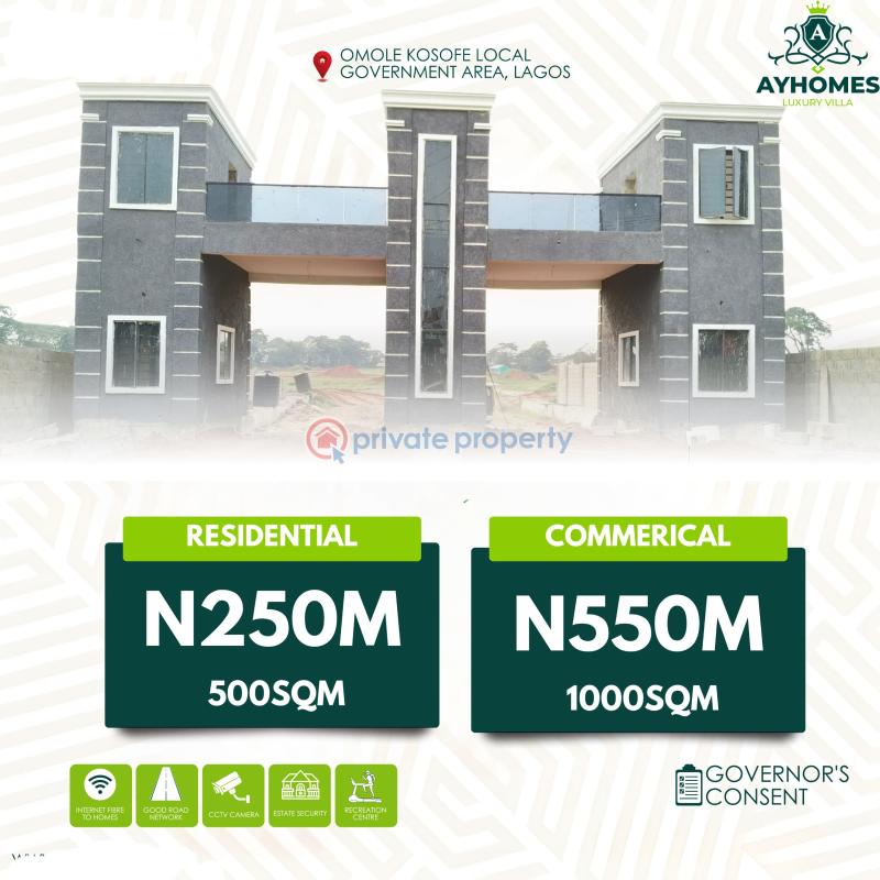 Land with governor's consent for sale at ayhomes luxury villa estate omole phase 2 lqgos - 2 Mixed use Land For Sale Ayhomes Luxury Villa Estate Omole Phase 2 Lagos Mainland Lagos Omole Phase 2 Ojodu Lagos - 2