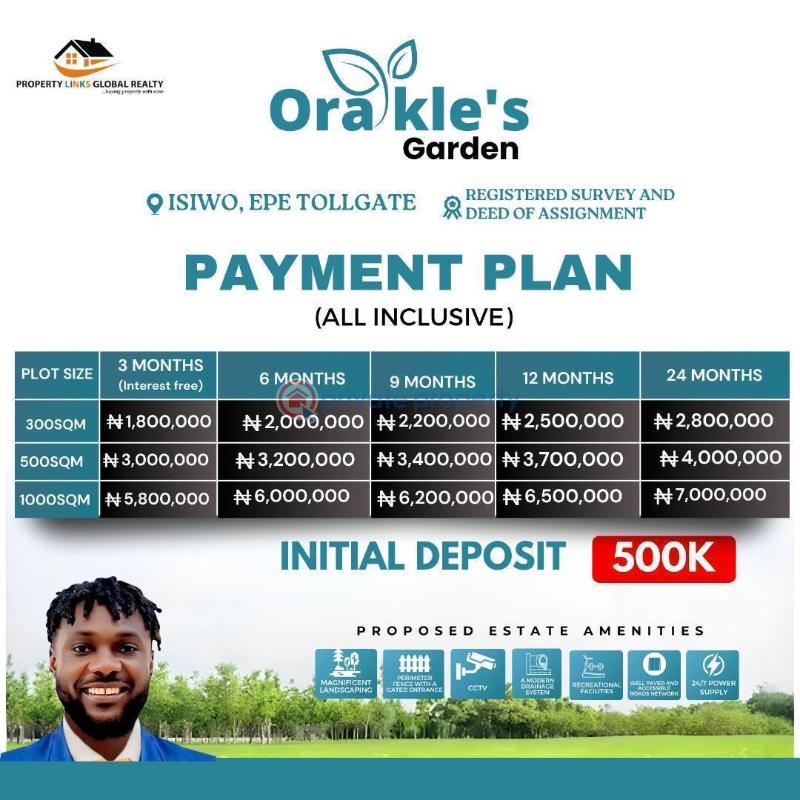 Residential Land For Sale Orakle's Garden Estate Located At Isiwo Epe Tollgate Epe Lagos - 1