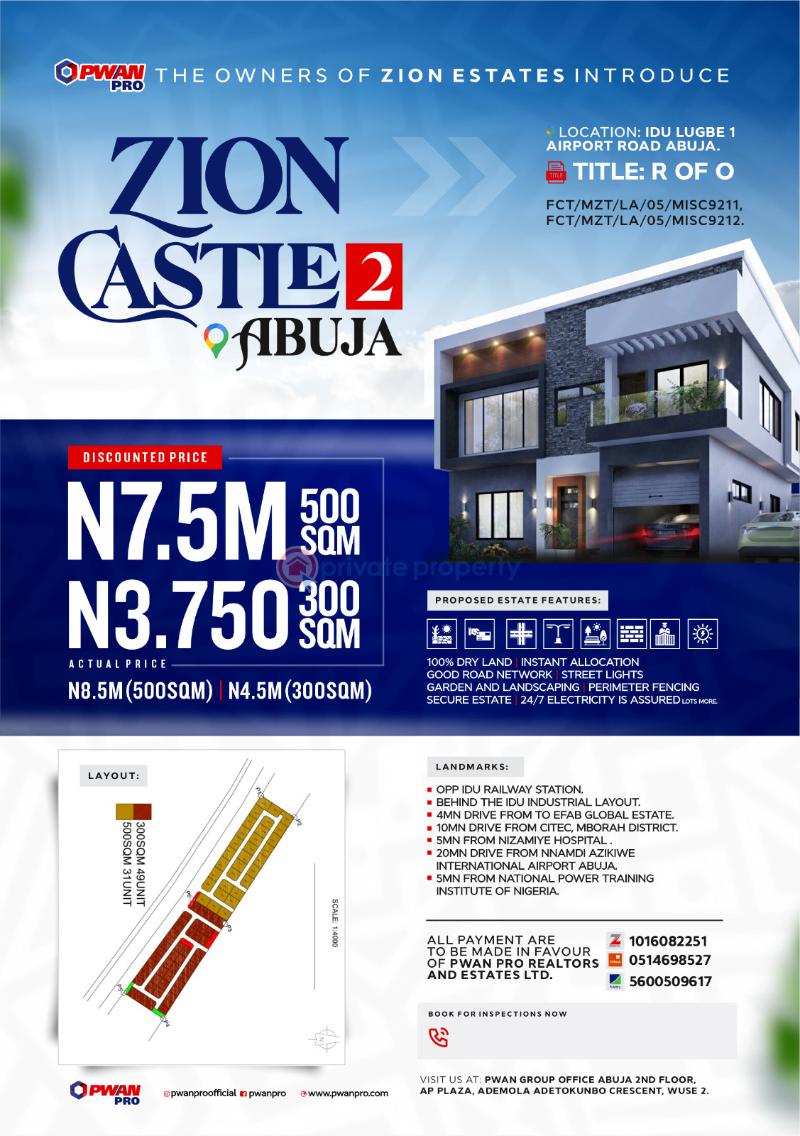 For sale Land Zion Castle Phase 2 Idu Lugbe 1 Airport Road In A Prime