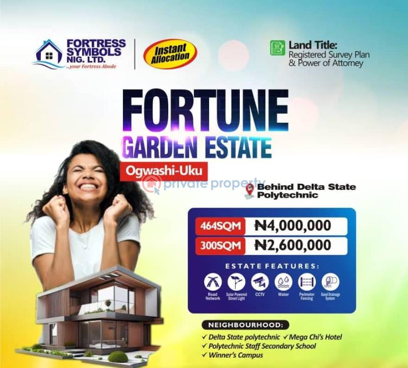 Mixed use Land For Sale Fortune Garden Ugwashi Uku, Behind The Delta State Polythecnic Asaba Delta
