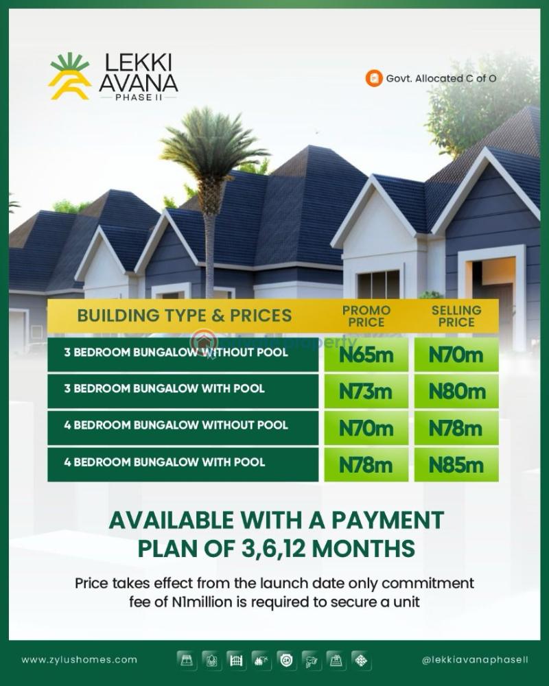 3 bedroom Detached Bungalow For Sale Ibeju-Lekki Lagos