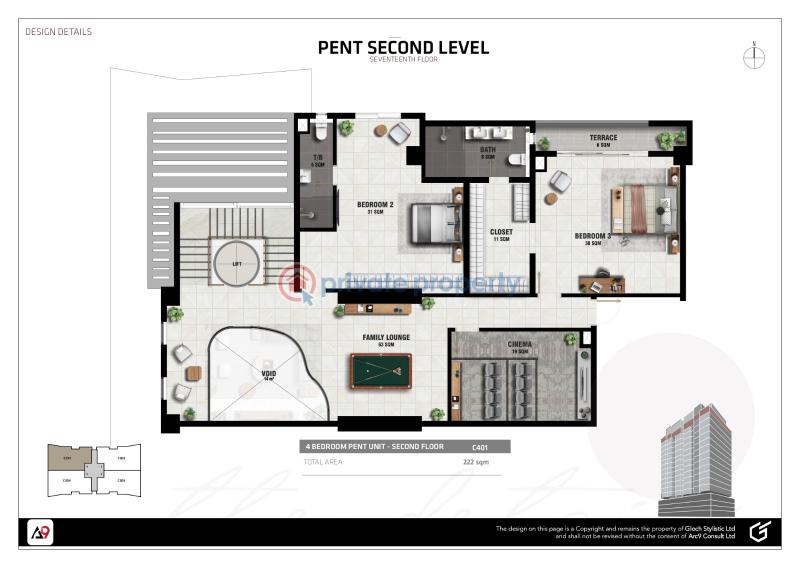 Live above it all: luxurious  4 bedroom penthouse on 3 levels - 753 sqm - 7 4 bedroom Penthouse For Sale Banana Island Estate Banana Island Ikoyi Lagos - 7