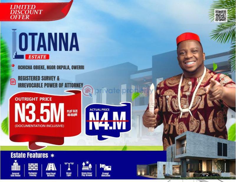 Residential Land For Sale Ochicha Obieke,lotanna Estate Ngor-Okpala Imo - 0