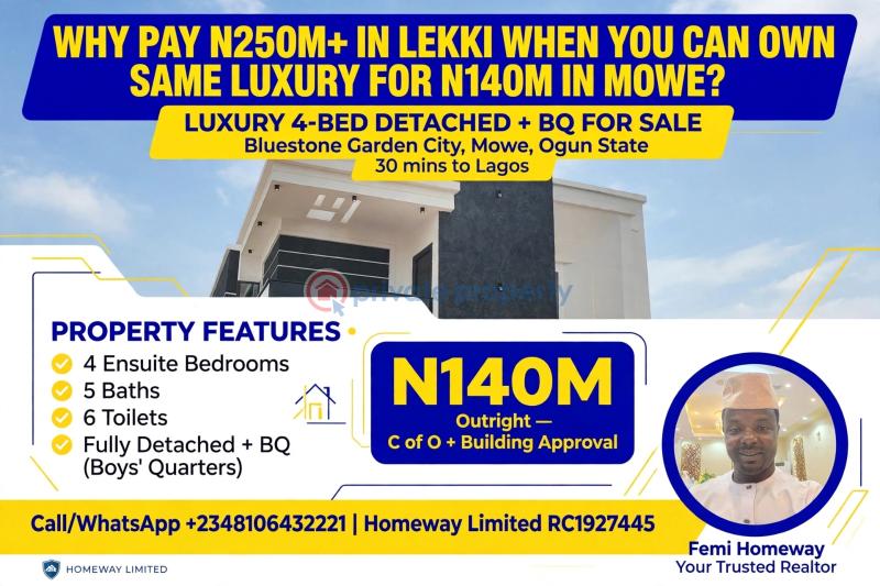 4 bedroom Duplex For Sale Trinity International School, Redemption City, Christ Embassy Hq. Mowe Ogun area  - 0