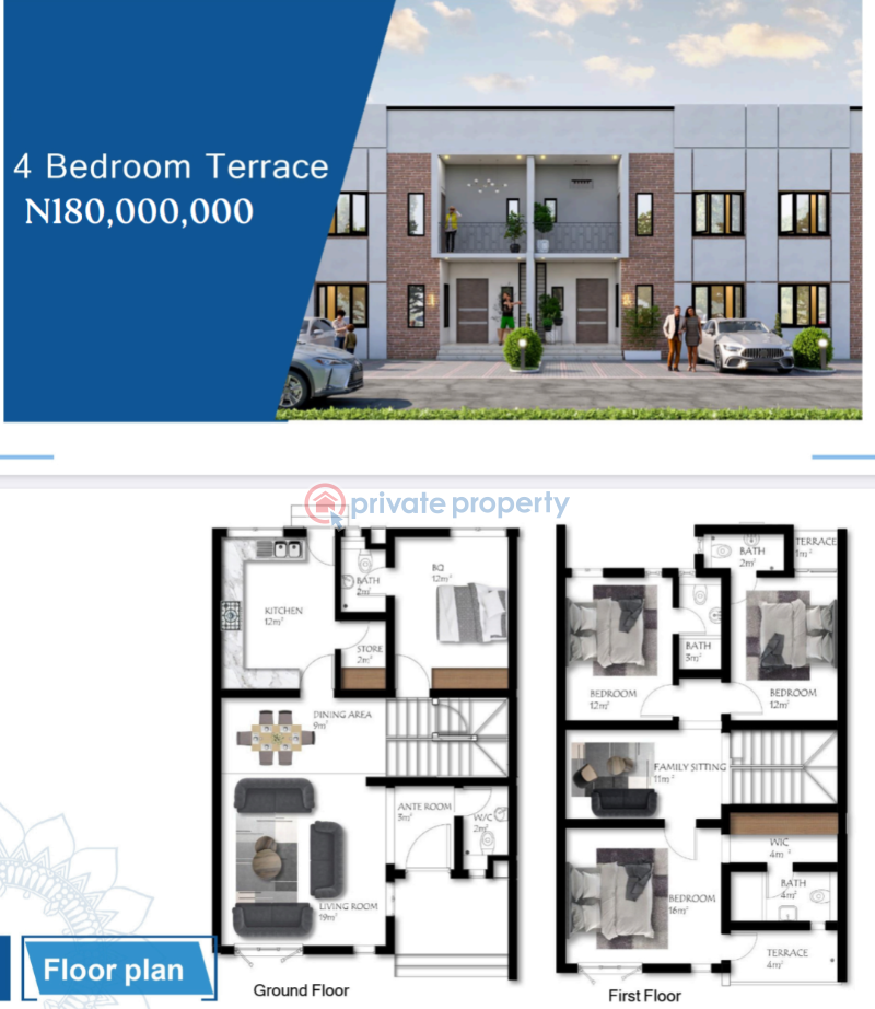 4 bedroom Terraced Duplex For Sale Mother And Child Hospital, Chartered House School, Citadel Views, Ojaja Mall. Abraham Adesanya Ajah Lagos