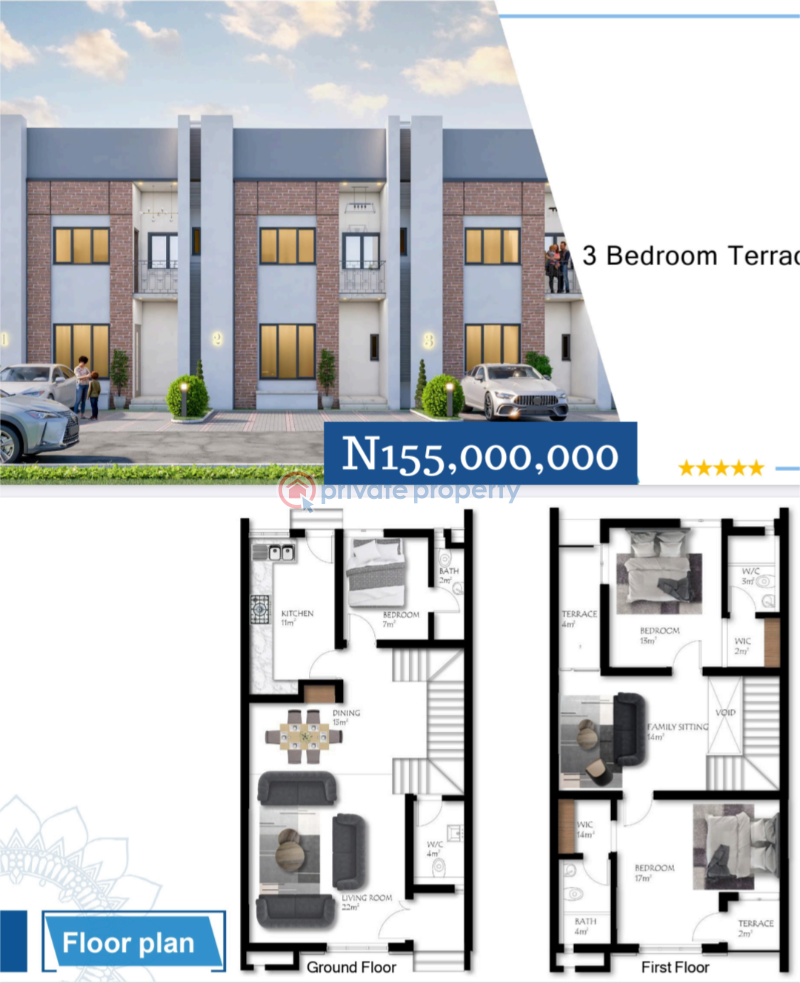 3 bedroom Terraced Duplex For Sale Mother And Child Hospital, Chartered House School, Citadel Views, Ojaja Mall. Abraham Adesanya Ajah Lagos