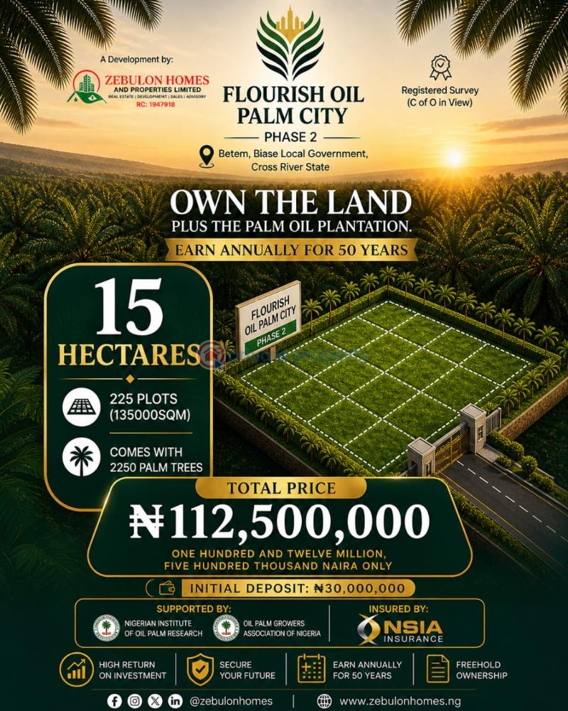 Commercial Land For Sale Flourish Oil Palm City Phase 2 The Best Investment Opportunity Plan Biase Cross River - 0