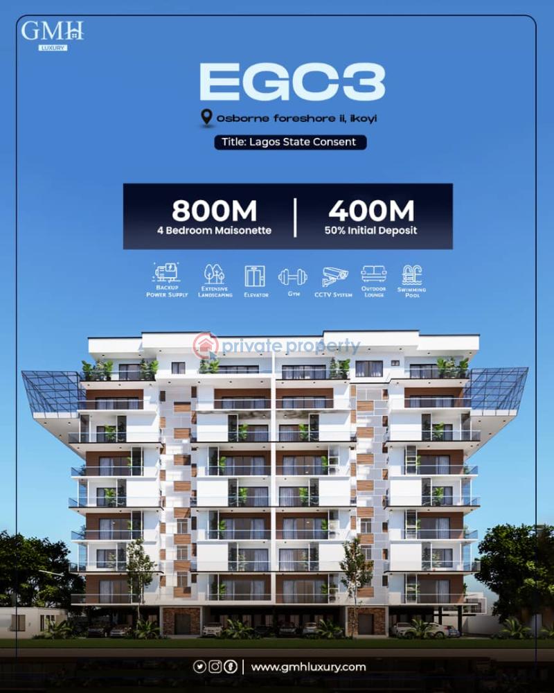 4 bedroom Maisonette For Sale Elizabeth Grace Courts, Osborne Foreshore Estate 2, Osborne Foreshore Estate Ikoyi Lagos