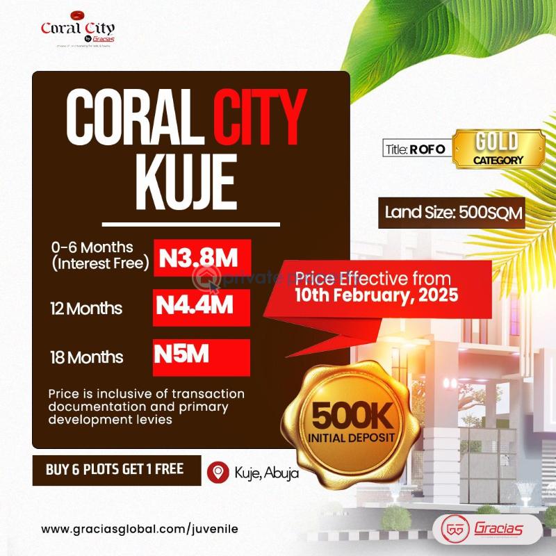 Residential Land For Sale Coral City Estate Close To Nnamdi Azikiwe International Airport Kuje Abuja Phase 4 
