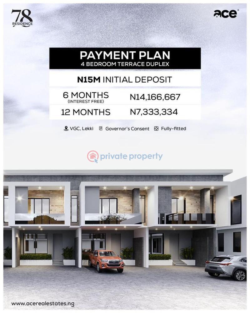 4 bedroom Terrace For Sale 78 Residence, Victoria Garden City Lekki Lagos - 1