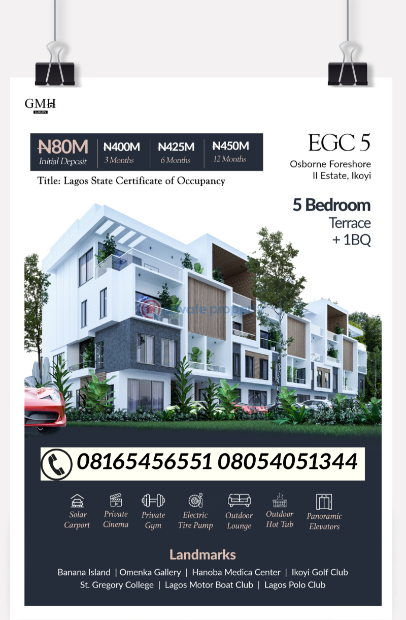 5 bedroom Terrace For Sale Elizabeth Grace Court 5 & 6, Mahogany Drive, Osborne Foreshore 2, Ikoyi Lagos - 0