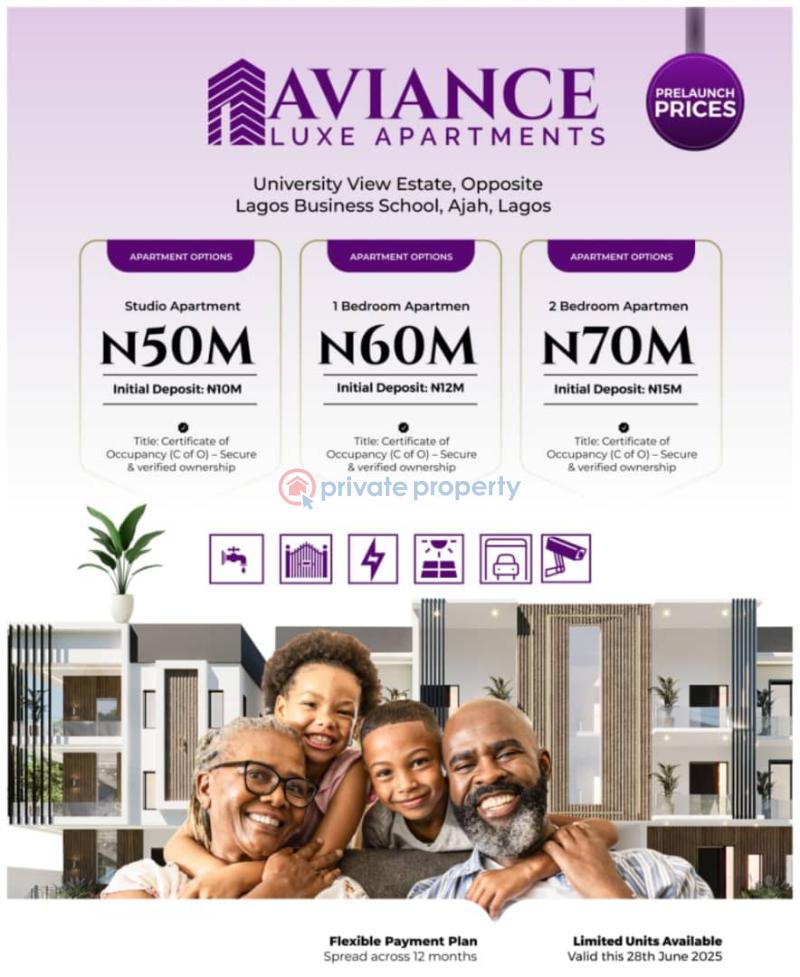 1 bedroom Mini Flat For Sale Luxe Apartments Inside University View Estate Opposite Lagos Business School Sangotedo Ajah Lagos - 1