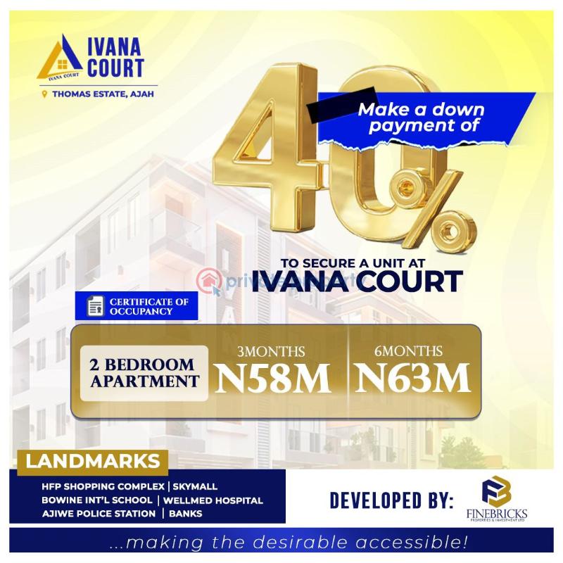 2 bedroom Self Contain For Sale Ivana Court Apartments Thomas Estate Ajah Lagos