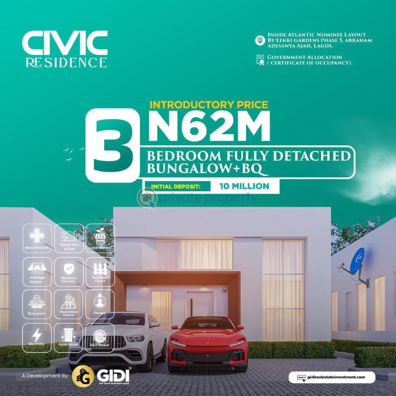 3 bedroom Detached Bungalow For Sale Atlantic Nominee Estate Abraham Adesanya Ajah Lagos - 4