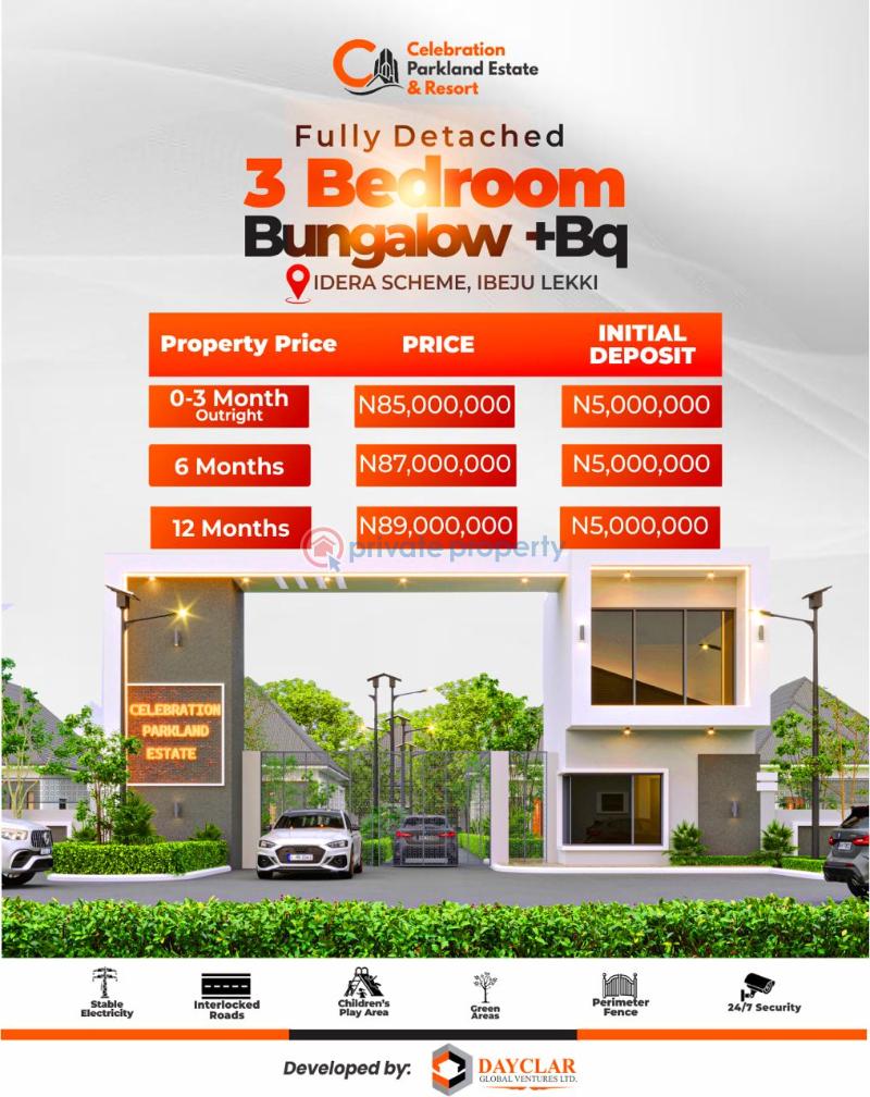 3 bedroom Detached Bungalow For Sale Celebration Green Villa Idera Scheme Eleko Ibeju Lekki Eleko Ibeju-Lekki Lagos - 0