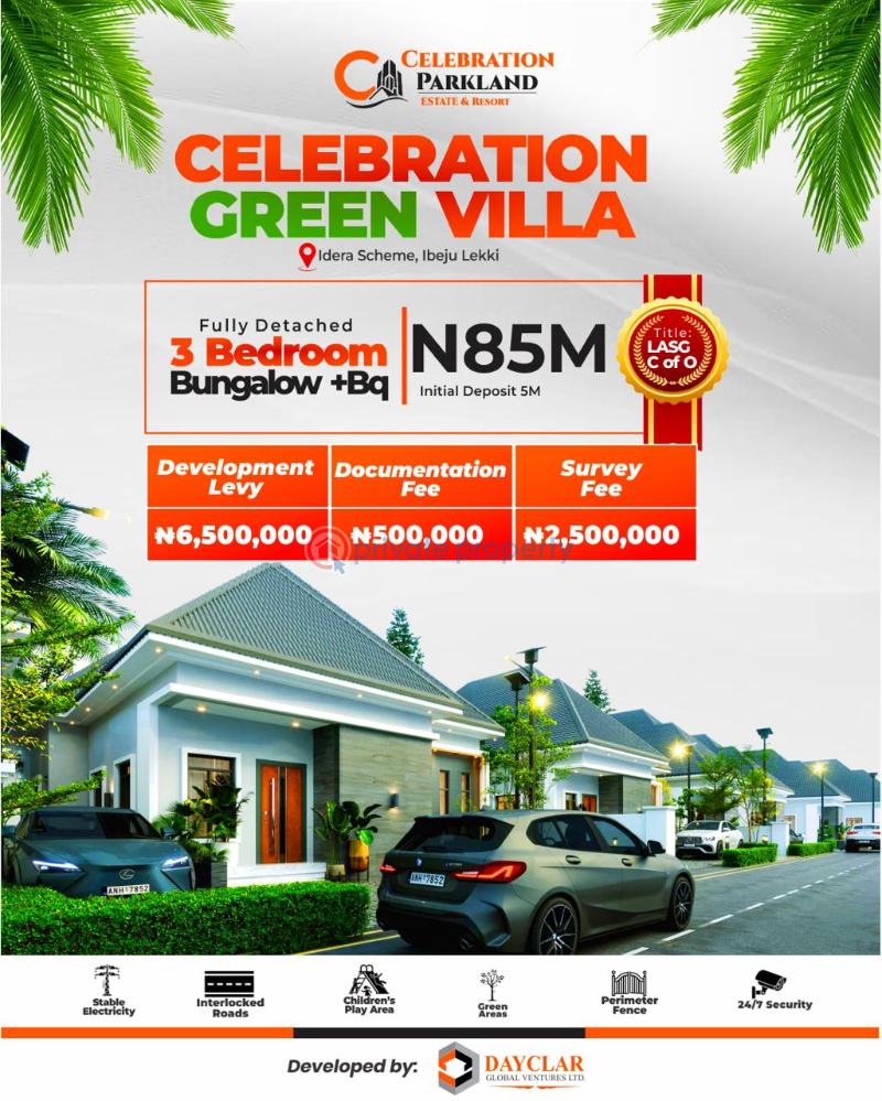 3 bedroom Detached Bungalow For Sale Celebration Parkland Estate & Resort, Idera Scheme, Ibeju Lekki Very Close To Eleko Junction Eleko Ibeju-Lekki Lagos - 3