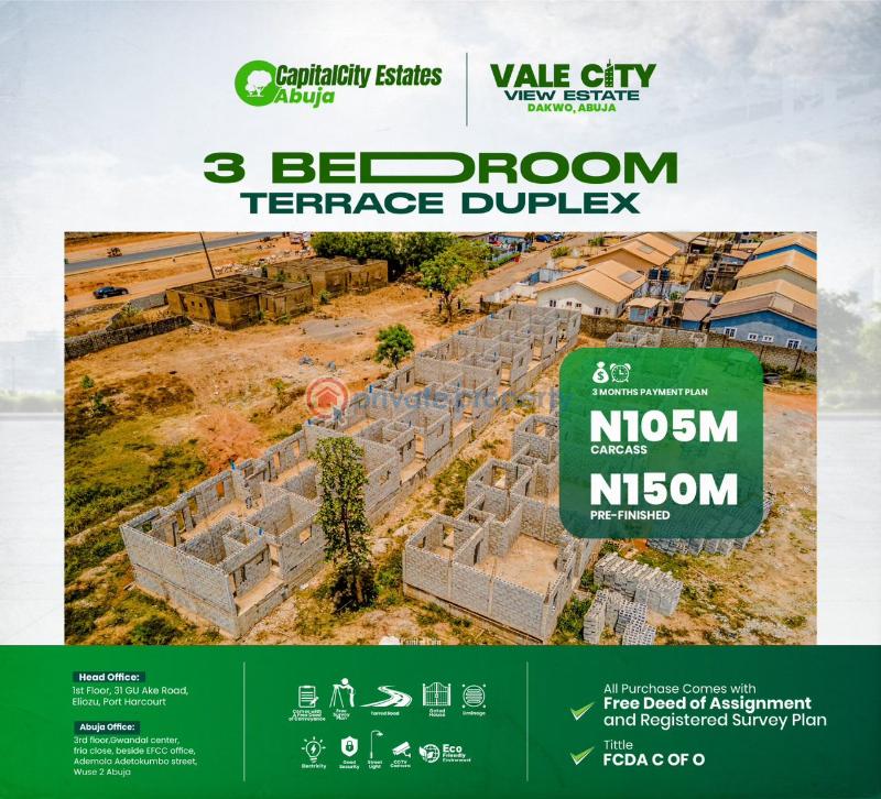 3 bedroom Terraced Duplex For Sale Vale City View Estate Dakwo Dakwo Abuja Phase 3  - 1