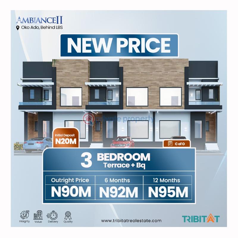 3 bedroom Terraced Duplex For Sale Ambiance 2 Behind Lbs School Inside Moreni Scheme Oko Ado Ajiwe Abraham Adesanya Ajah Lagos