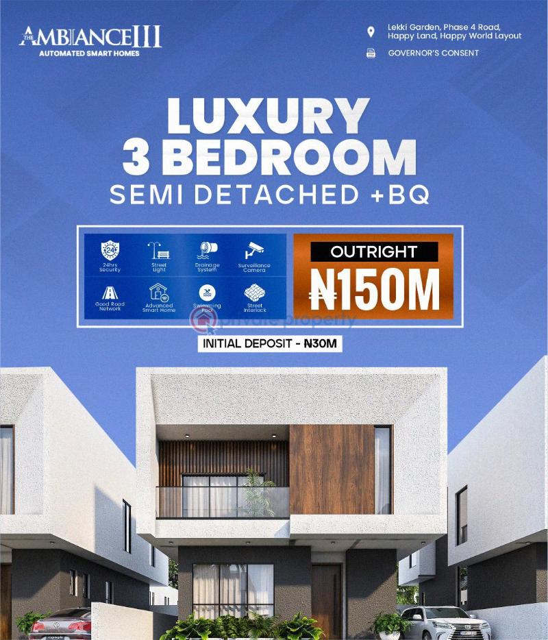 3 bedroom Terrace For Sale The Ambiance 3 Estate Lekki Gardens Phase 4 Road Happy Land Happy World Layout Lekki Scheme 2 Ajah Lagos - 1