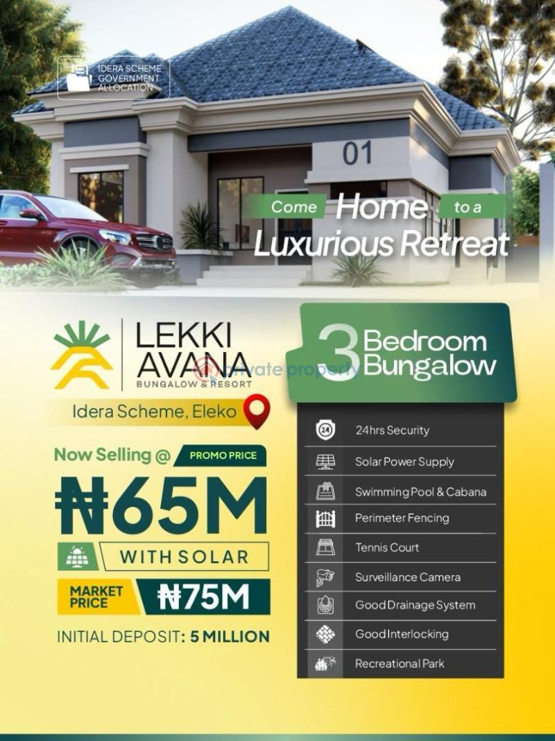 3 bedroom Bungalow For Sale Idera Scheme, Eleko Eleko Ibeju-Lekki Lagos - 0