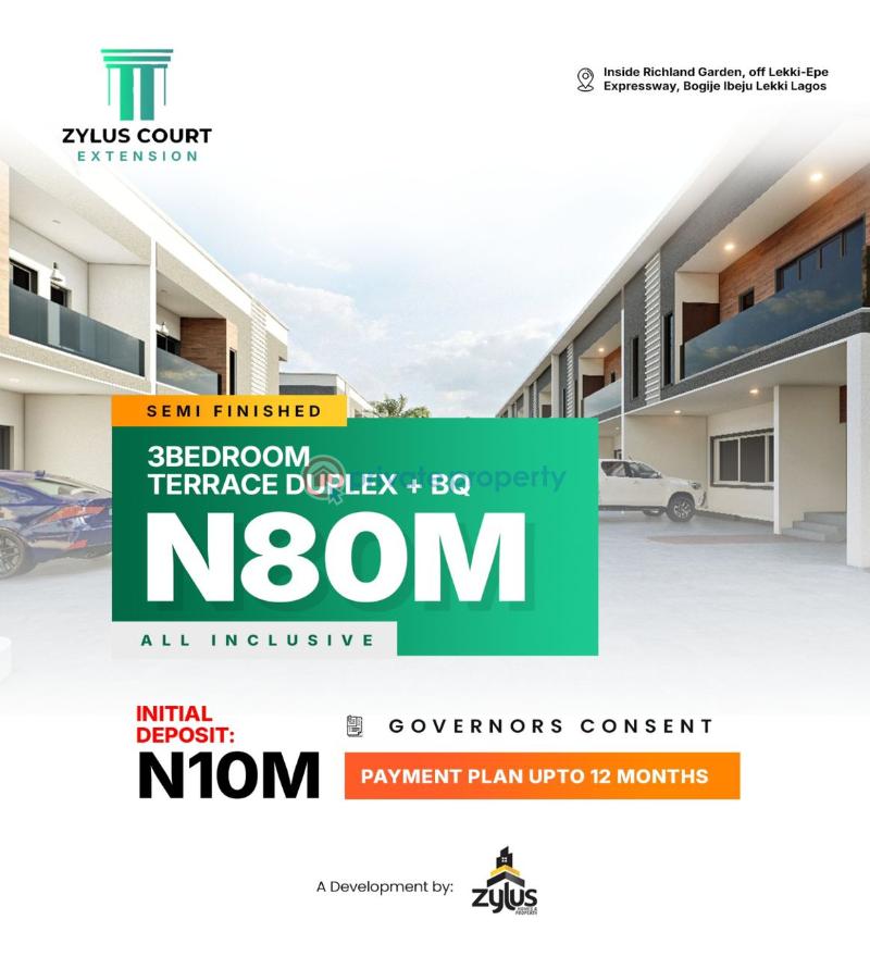 3 bedroom Semi detached Duplex For Sale Richland Garden, Bogije Off Lekki Epe Expressway Lagos. Ibeju-Lekki Lagos - 2