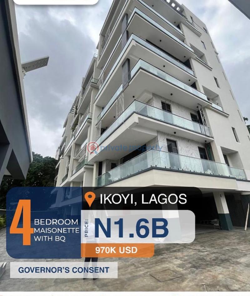 4 bedroom Maisonette For Sale Old Ikoyi Lagos - 0